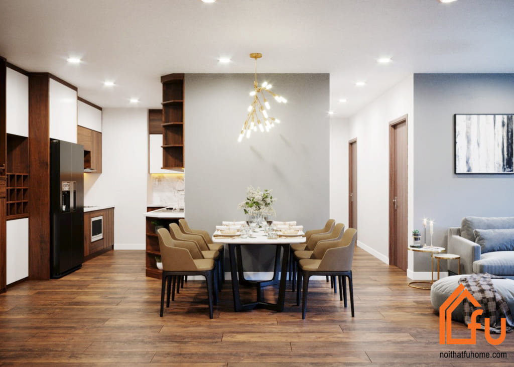 Thiết kế nội thất chung cư gỗ An Cường theo xu hướng tối giản