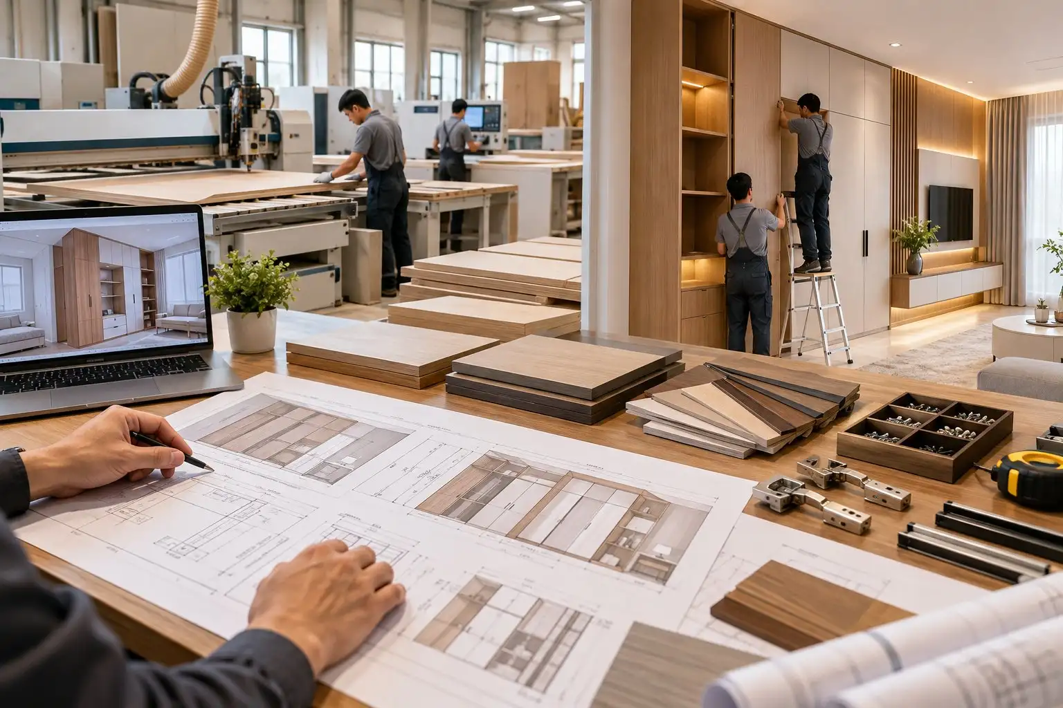 Gia công nội thất theo bản vẽ: Hồ sơ và quy trình