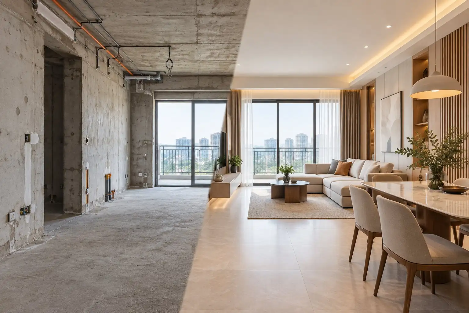 Thi công căn hộ bàn giao thô và hoàn thiện: So sánh